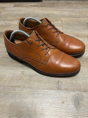 Rancourt & Co Men's Size 9.5 D Derby Shoes Brown Cognac Leather USA Lace Up